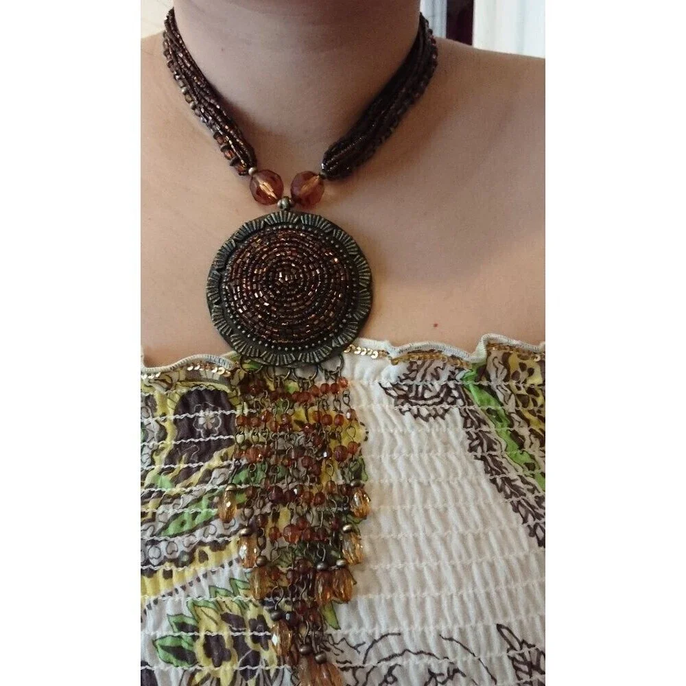 Boho Decorative brown necklace